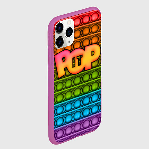 Чехол iPhone 11 Pro матовый POP it ПУПЫРКА / 3D-Фиолетовый – фото 2