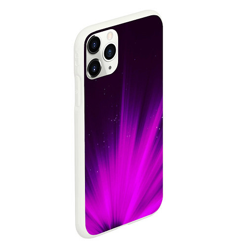 Чехол iPhone 11 Pro матовый СИРЕНЬЕВЫЕ ЛУЧИ / 3D-Белый – фото 2