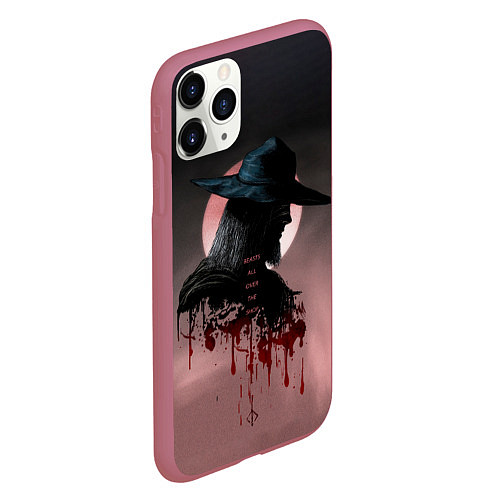 Чехол iPhone 11 Pro матовый Blind Hunter / 3D-Малиновый – фото 2