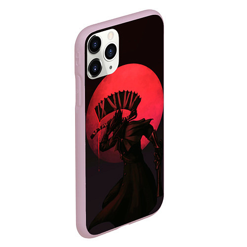 Чехол iPhone 11 Pro матовый Красная луна / 3D-Розовый – фото 2
