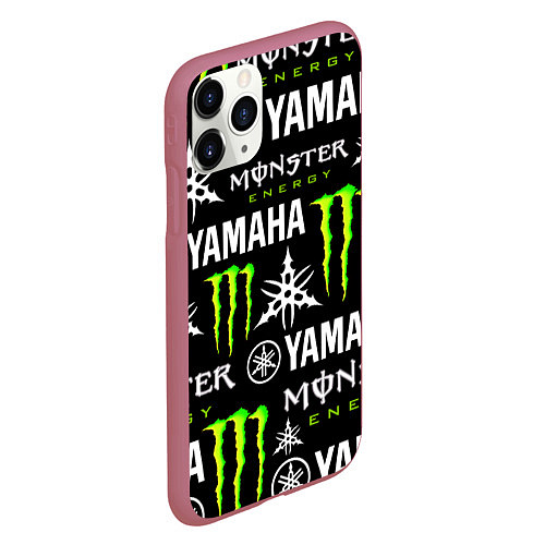 Чехол iPhone 11 Pro матовый YAMAHA X MONSTER SPORT / 3D-Малиновый – фото 2