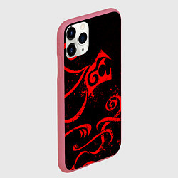 Чехол iPhone 11 Pro матовый ТАТУИРОВКА ДРАКЕНА, цвет: 3D-малиновый — фото 2
