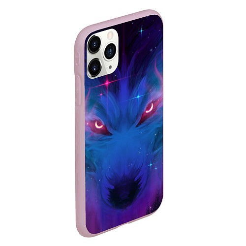 Чехол iPhone 11 Pro матовый Космо Волк / 3D-Розовый – фото 2