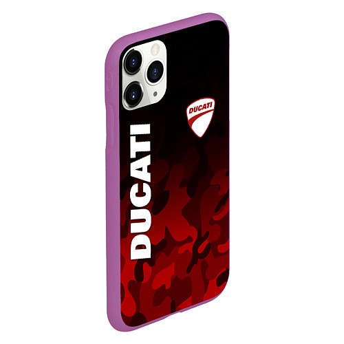 Чехол iPhone 11 Pro матовый DUCATI ДУКАТИ КАМУФЛЯЖ / 3D-Фиолетовый – фото 2