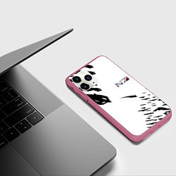 Чехол iPhone 11 Pro матовый MASS EFFECT ПОСЛЕДНИЙ БОЙ БЕЛ, цвет: 3D-малиновый — фото 2