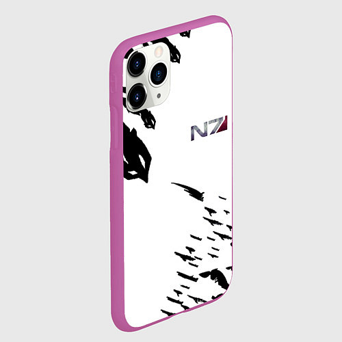 Чехол iPhone 11 Pro матовый MASS EFFECT ПОСЛЕДНИЙ БОЙ БЕЛ / 3D-Фиолетовый – фото 2