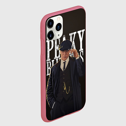 Чехол iPhone 11 Pro матовый Томас Шелби лидер ОК / 3D-Малиновый – фото 2