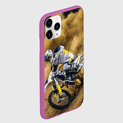 Чехол iPhone 11 Pro матовый HUSQVARNA ХУСКВАРНА SPORT / 3D-Фиолетовый – фото 2