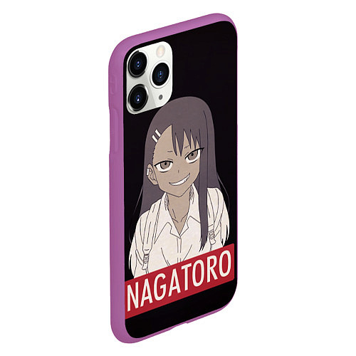 Чехол iPhone 11 Pro матовый Miss Nagatoro / 3D-Фиолетовый – фото 2