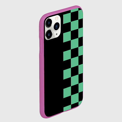 Чехол iPhone 11 Pro матовый КОСТЮМ TANJIRO KAMADO ТАНДЖИРО / 3D-Фиолетовый – фото 2