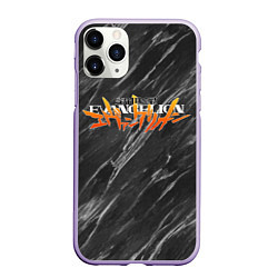 Чехол iPhone 11 Pro матовый МРАМОР EVANGELION, цвет: 3D-светло-сиреневый