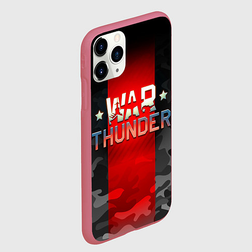 Чехол iPhone 11 Pro матовый WAR THUNDER ВАР ТАНДЕР / 3D-Малиновый – фото 2