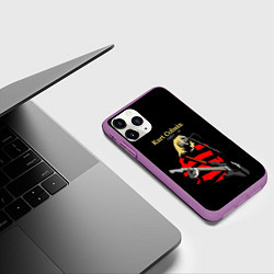 Чехол iPhone 11 Pro матовый КУРТ КОБЕЙН НИРВАНА ЛОГО спина Z, цвет: 3D-фиолетовый — фото 2