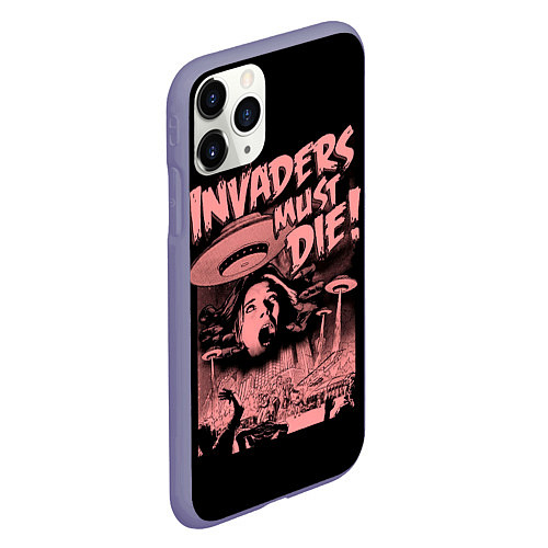 Чехол iPhone 11 Pro матовый Invaders must die / 3D-Серый – фото 2