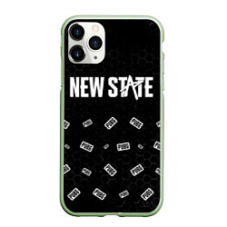 Чехол iPhone 11 Pro матовый ПАБГ New State - Соты Паттерн