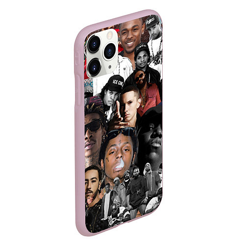 Чехол iPhone 11 Pro матовый Короли Рэпа KING RAP / 3D-Розовый – фото 2