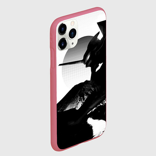 Чехол iPhone 11 Pro матовый ЗАКАТ ЕВАНГЕЛИОН / 3D-Малиновый – фото 2