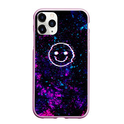 Чехол iPhone 11 Pro матовый GLITCH SMILE ГЛИТЧ СМАЙЛ, цвет: 3D-розовый