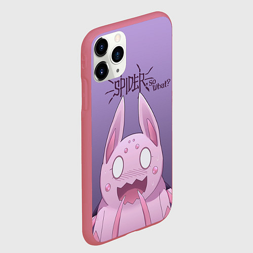 Чехол iPhone 11 Pro матовый Аниме Да, я паук, и что? / 3D-Малиновый – фото 2