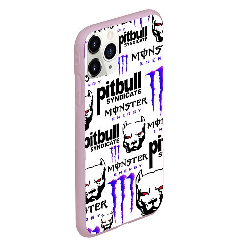 Чехол iPhone 11 Pro матовый PITBULL SYNDICATE X MONSTER / 3D-Розовый – фото 2