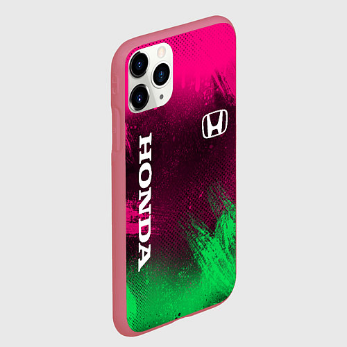 Чехол iPhone 11 Pro матовый NEON HONDA НЕОН ХОНДА / 3D-Малиновый – фото 2