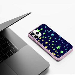 Чехол iPhone 11 Pro матовый Звезды, цвет: 3D-розовый — фото 2