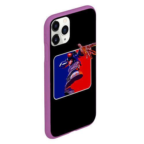 Чехол iPhone 11 Pro матовый Logo LB / 3D-Фиолетовый – фото 2
