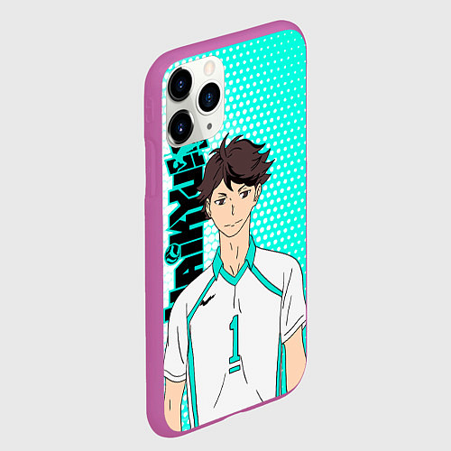 Чехол iPhone 11 Pro матовый Тоору Ойкава Oikawa Toru / 3D-Фиолетовый – фото 2