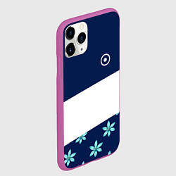 Чехол iPhone 11 Pro матовый Стильная с цветами, цвет: 3D-фиолетовый — фото 2