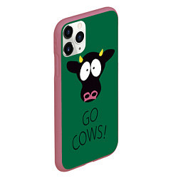 Чехол iPhone 11 Pro матовый Go Cows, цвет: 3D-малиновый — фото 2