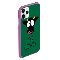 Чехол iPhone 11 Pro матовый Go Cows, цвет: 3D-фиолетовый — фото 2