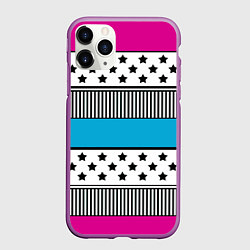 Чехол iPhone 11 Pro матовый Молодежный современный узор, цвет: 3D-фиолетовый