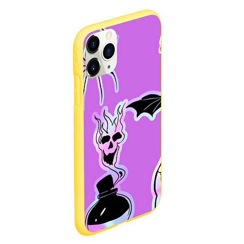 Чехол iPhone 11 Pro матовый Зелье смерти,паук-Holographica / 3D-Желтый – фото 2