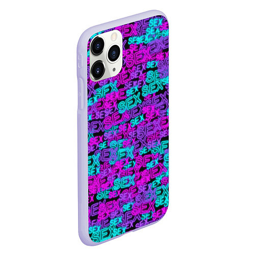 Чехол iPhone 11 Pro матовый Neon SEX / 3D-Светло-сиреневый – фото 2