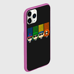 Чехол iPhone 11 Pro матовый South park FBI, цвет: 3D-фиолетовый — фото 2