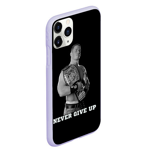 Чехол iPhone 11 Pro матовый Never give up / 3D-Светло-сиреневый – фото 2