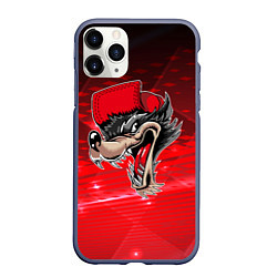 Чехол iPhone 11 Pro матовый Волк в бейсболке, цвет: 3D-серый