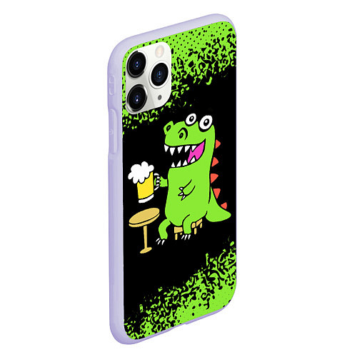 Чехол iPhone 11 Pro матовый Пивозавр - Краска / 3D-Светло-сиреневый – фото 2