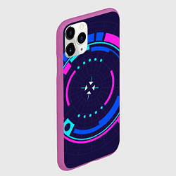 Чехол iPhone 11 Pro матовый Розовый Синий Киберпанк, цвет: 3D-фиолетовый — фото 2
