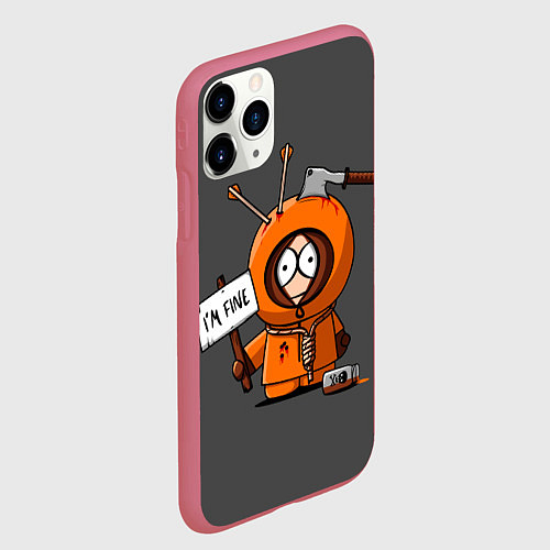 Чехол iPhone 11 Pro матовый Я в норме / 3D-Малиновый – фото 2