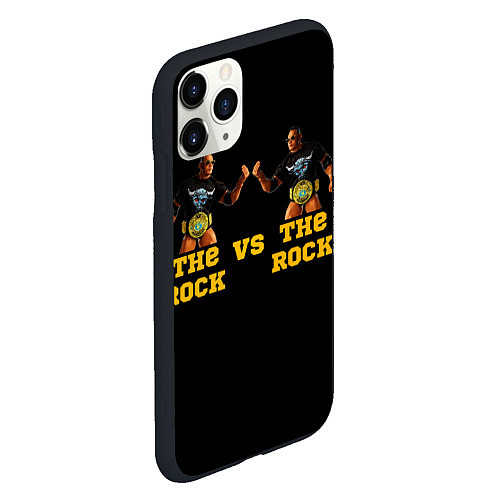 Чехол iPhone 11 Pro матовый The ROCK VS The ROCK / 3D-Черный – фото 2