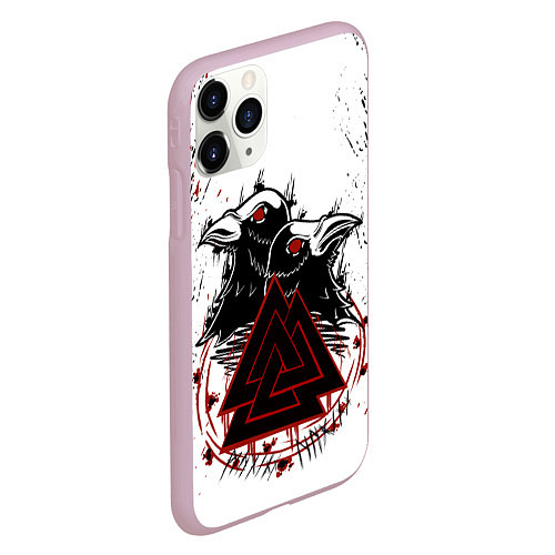 Чехол iPhone 11 Pro матовый VALKNUT RUNES Z / 3D-Розовый – фото 2