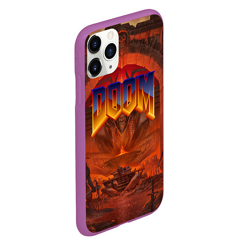 Чехол iPhone 11 Pro матовый DOOM ДУМ Z / 3D-Фиолетовый – фото 2