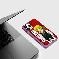Чехол iPhone 11 Pro матовый Мелиодас, Meliodas, цвет: 3D-фиолетовый — фото 2