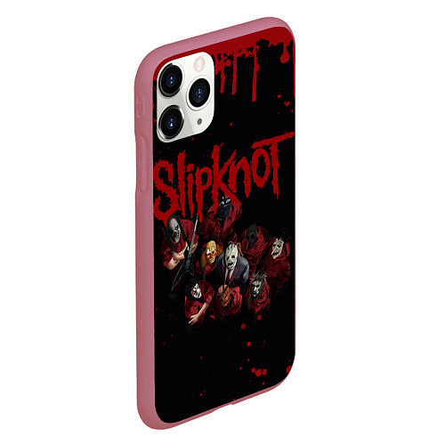 Чехол iPhone 11 Pro матовый SLIPKNOT СЛИПКНОТ Z / 3D-Малиновый – фото 2