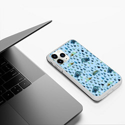 Чехол iPhone 11 Pro матовый Дождливая осень Тучки и дождь, цвет: 3D-белый — фото 2