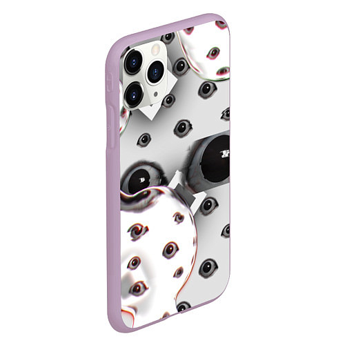 Чехол iPhone 11 Pro матовый Они наблюдают за тобой / 3D-Сиреневый – фото 2