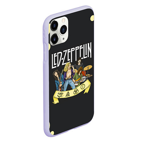 Чехол iPhone 11 Pro матовый LED ZEPPELIN ЛЕД ЗЕППЕЛИН Z / 3D-Светло-сиреневый – фото 2