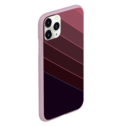 Чехол iPhone 11 Pro матовый Коричнево-фиолетовый узор / 3D-Розовый – фото 2
