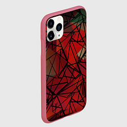 Чехол iPhone 11 Pro матовый Абстрактный геометрический, цвет: 3D-малиновый — фото 2
